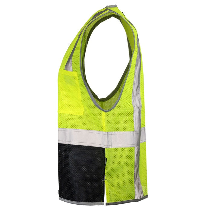 DOME75® DYNAMIC SERIES Hi-Vis ANSI Class 2 Black Bottom Viz-Cool Safety Vest - DV1222