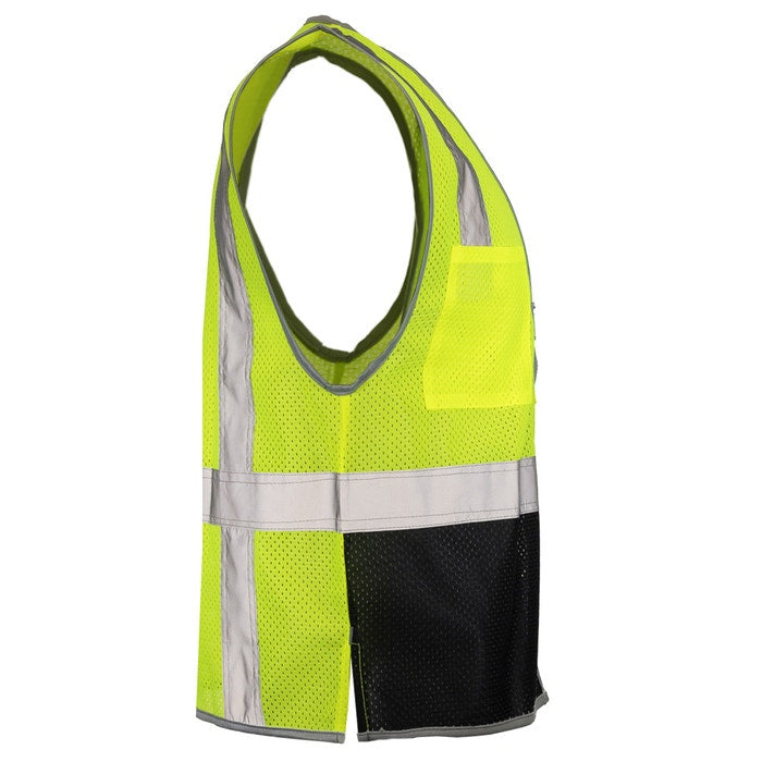 DOME75® DYNAMIC SERIES Hi-Vis ANSI Class 2 Black Bottom Viz-Cool Safety Vest - DV1222
