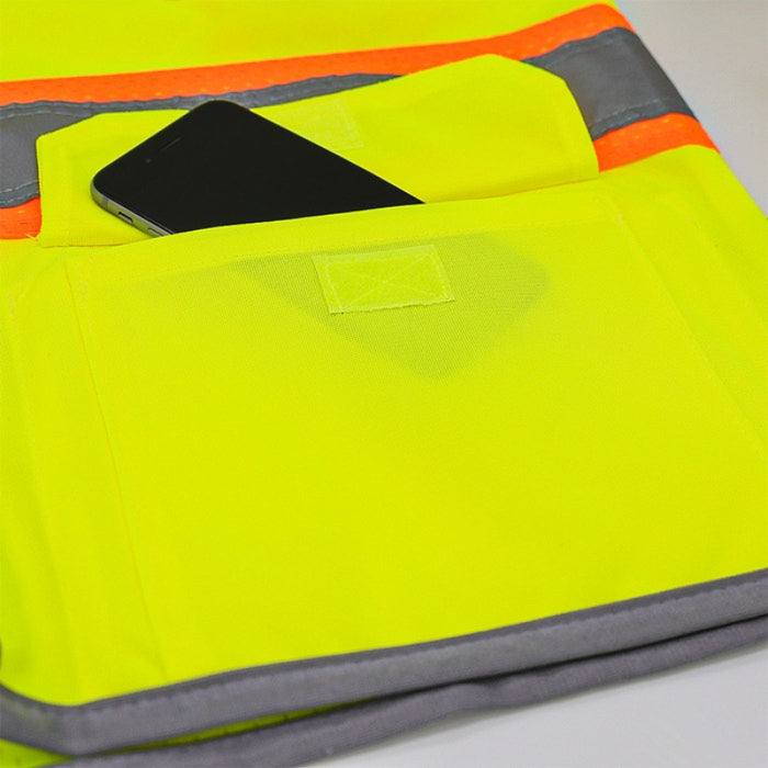 DOME75® DYNAMIC SERIES ANSI Class 2 Solid Front/Mesh Back Hi-Vis Contrast Safety Vest - DV2123S