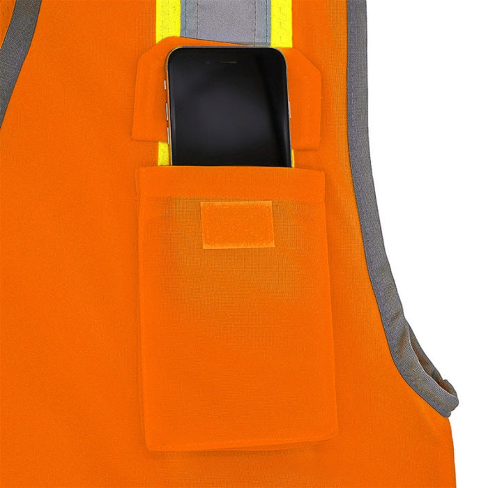 DOME75® DYNAMIC SERIES ANSI Class 2 Solid Front/Mesh Back Hi-Vis Contrast Safety Vest - DV2123S