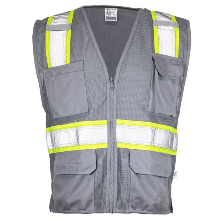 DOME75® DYNAMIC SERIES Enhanced Visibility Identification Hi-Vis Contrast Mesh Safety Vest - DV2183