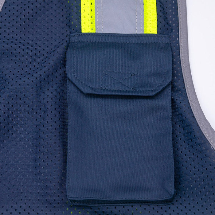 DOME75® DYNAMIC SERIES Enhanced Visibility Identification Hi-Vis Contrast Mesh Safety Vest - DV2183