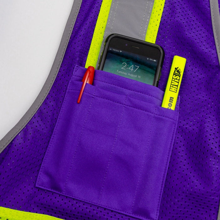 DOME75® DYNAMIC SERIES Enhanced Visibility Identification Hi-Vis Contrast Mesh Safety Vest - DV2183
