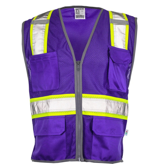DOME75® DYNAMIC SERIES Enhanced Visibility Identification Hi-Vis Contrast Mesh Safety Vest - DV2183