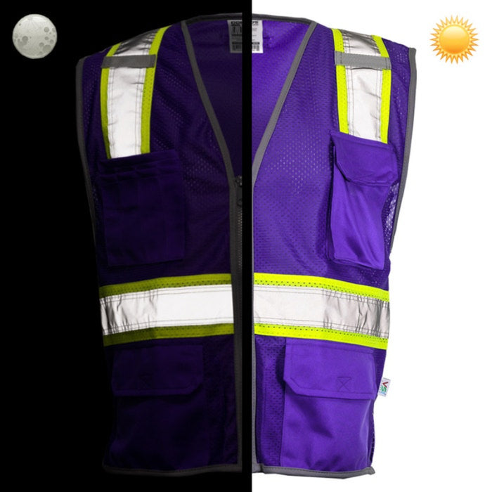 DOME75® DYNAMIC SERIES Enhanced Visibility Identification Hi-Vis Contrast Mesh Safety Vest - DV2183