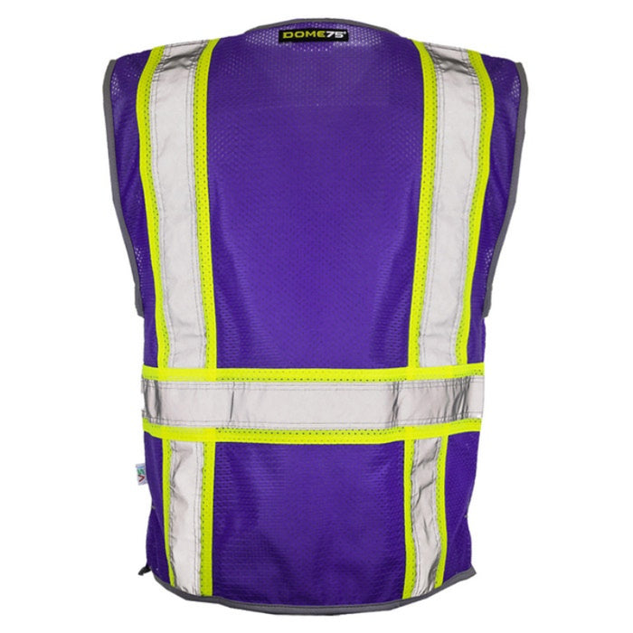 DOME75® DYNAMIC SERIES Enhanced Visibility Identification Hi-Vis Contrast Mesh Safety Vest - DV2183