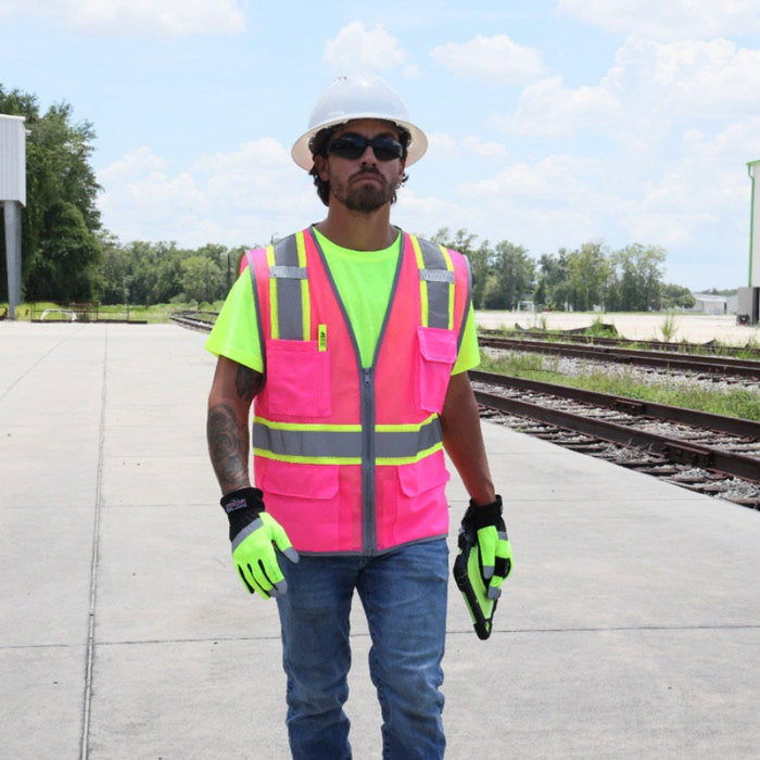 DOME75® DYNAMIC SERIES Enhanced Visibility Identification Hi-Vis Contrast Mesh Safety Vest - DV2183