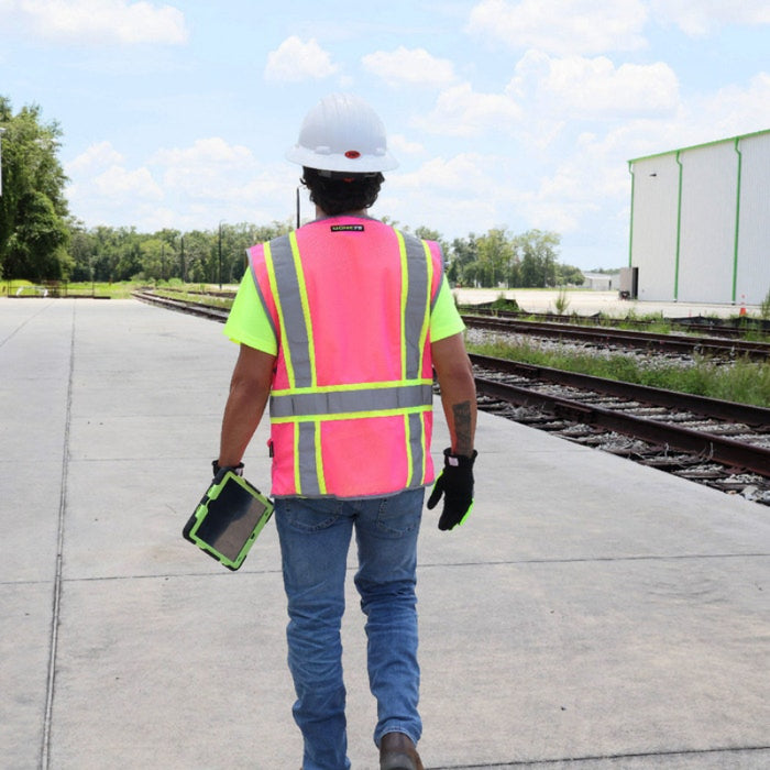 DOME75® DYNAMIC SERIES Enhanced Visibility Identification Hi-Vis Contrast Mesh Safety Vest - DV2183