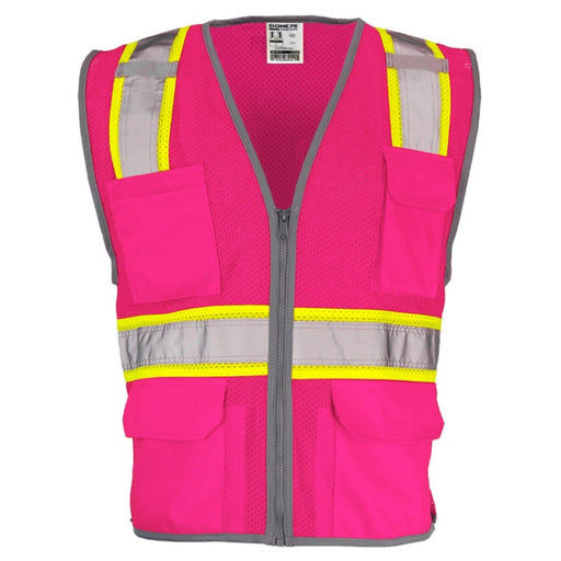 DOME75® DYNAMIC SERIES Enhanced Visibility Identification Hi-Vis Contrast Mesh Safety Vest - DV2183