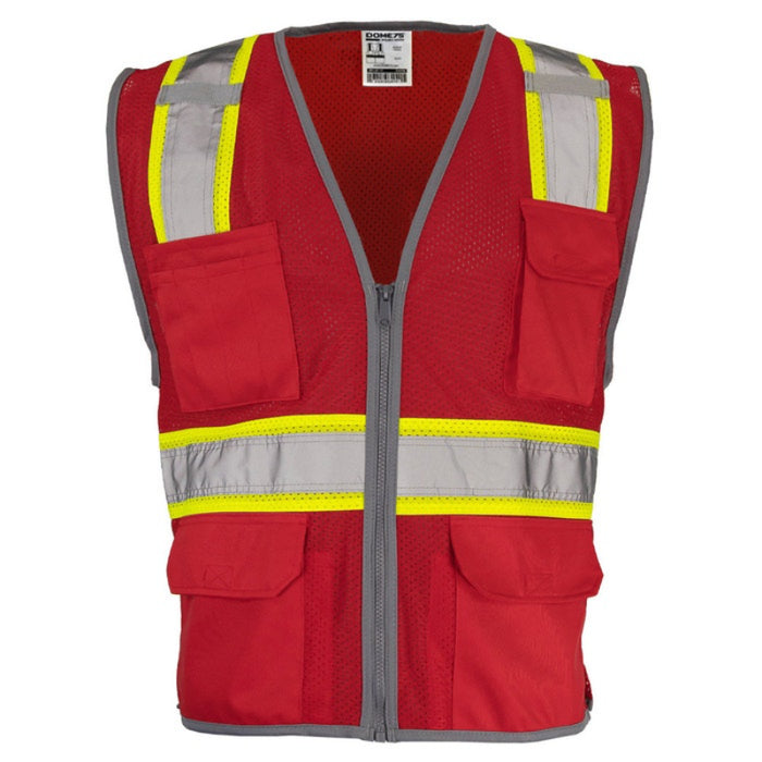 DOME75® DYNAMIC SERIES Enhanced Visibility Identification Hi-Vis Contrast Mesh Safety Vest - DV2183