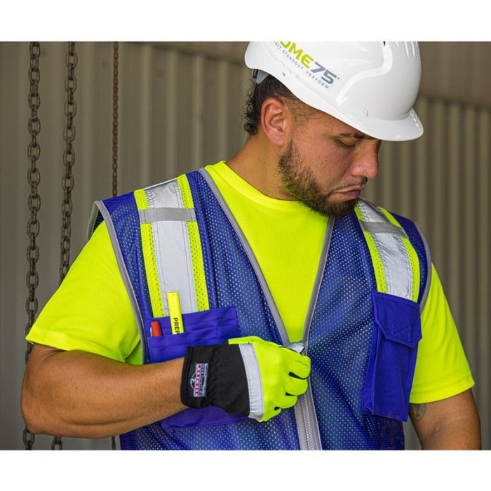 DOME75® DYNAMIC SERIES Enhanced Visibility Identification Hi-Vis Contrast Mesh Safety Vest - DV2183