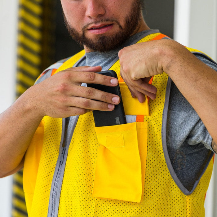 DOME75® DYNAMIC SERIES Enhanced Visibility Identification Hi-Vis Contrast Mesh Safety Vest - DV2183
