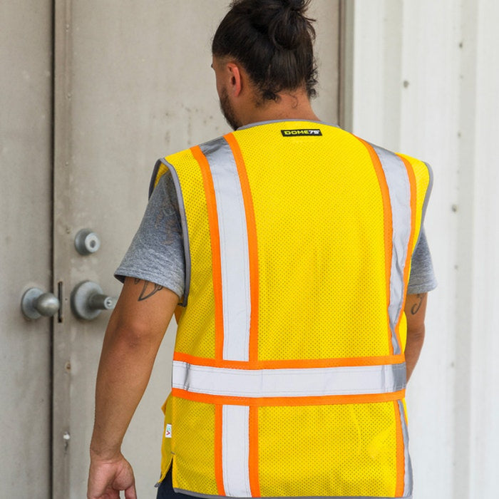 DOME75® DYNAMIC SERIES Enhanced Visibility Identification Hi-Vis Contrast Mesh Safety Vest - DV2183