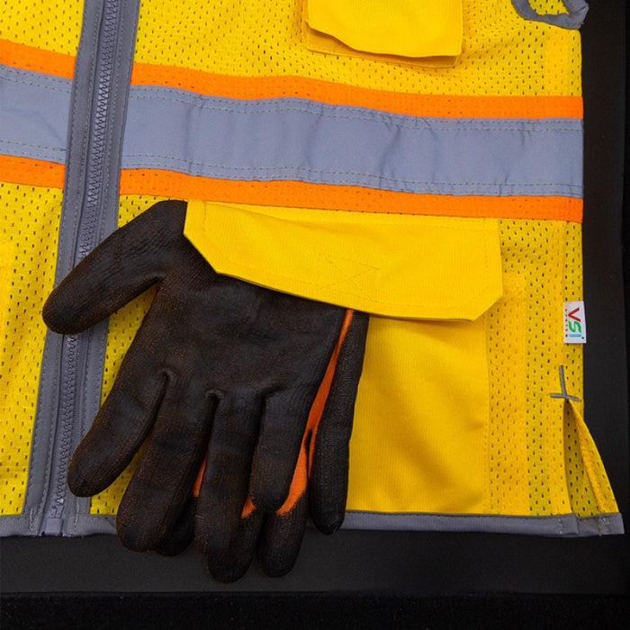 DOME75® DYNAMIC SERIES Enhanced Visibility Identification Hi-Vis Contrast Mesh Safety Vest - DV2183