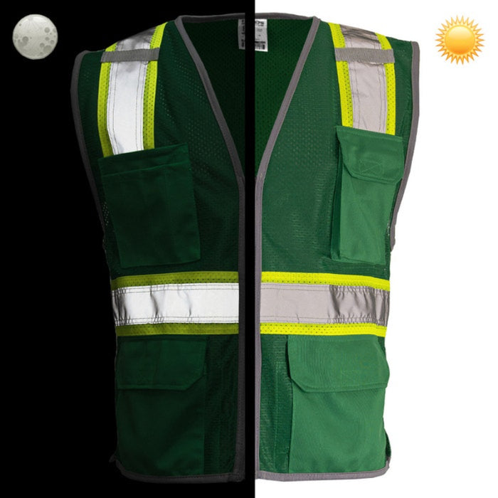 DOME75® DYNAMIC SERIES Enhanced Visibility Identification Hi-Vis Contrast Mesh Safety Vest - DV2183