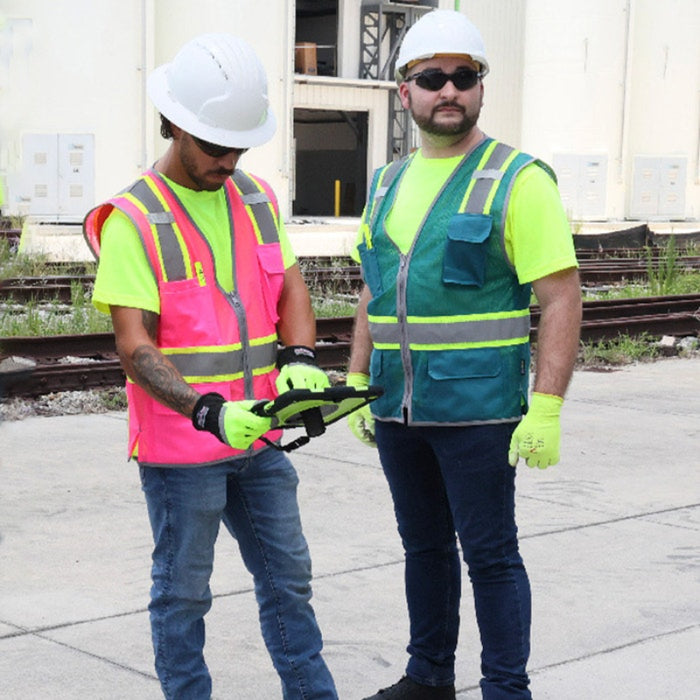 DOME75® DYNAMIC SERIES Enhanced Visibility Identification Hi-Vis Contrast Mesh Safety Vest - DV2183