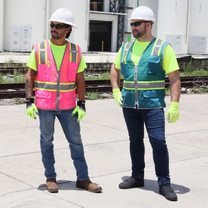 DOME75® DYNAMIC SERIES Enhanced Visibility Identification Hi-Vis Contrast Mesh Safety Vest - DV2183