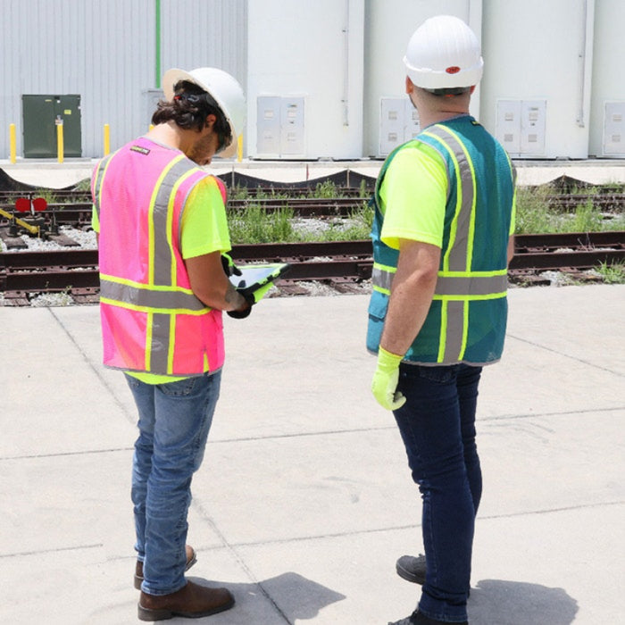 DOME75® DYNAMIC SERIES Enhanced Visibility Identification Hi-Vis Contrast Mesh Safety Vest - DV2183
