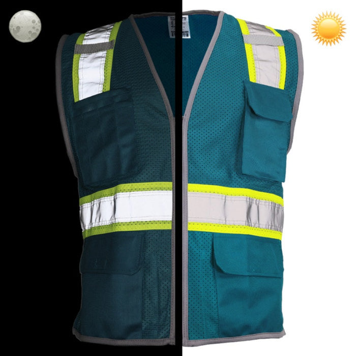 DOME75® DYNAMIC SERIES Enhanced Visibility Identification Hi-Vis Contrast Mesh Safety Vest - DV2183
