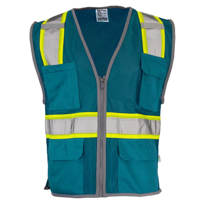 DOME75® DYNAMIC SERIES Enhanced Visibility Identification Hi-Vis Contrast Mesh Safety Vest - DV2183