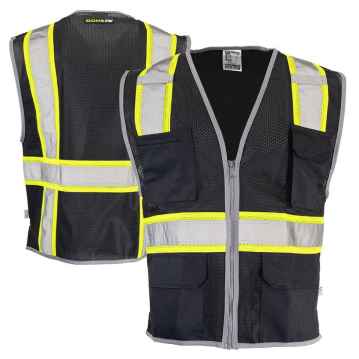 DOME75® DYNAMIC SERIES Enhanced Visibility Identification Hi-Vis Contrast Mesh Safety Vest - DV2183