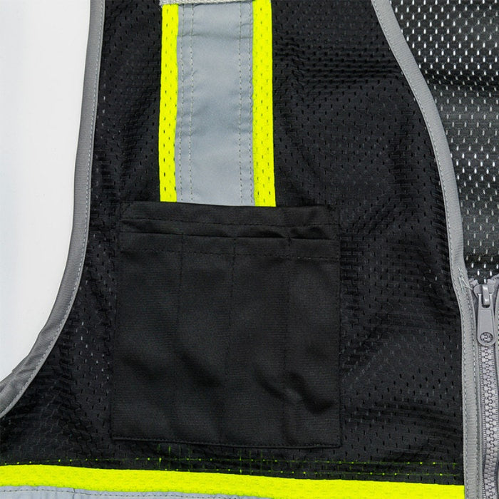 DOME75® DYNAMIC SERIES Enhanced Visibility Identification Hi-Vis Contrast Mesh Safety Vest - DV2183