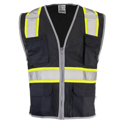 DOME75® DYNAMIC SERIES Enhanced Visibility Identification Hi-Vis Contrast Mesh Safety Vest - DV2183