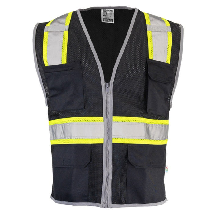 DOME75® DYNAMIC SERIES Enhanced Visibility Identification Hi-Vis Contrast Mesh Safety Vest - DV2183