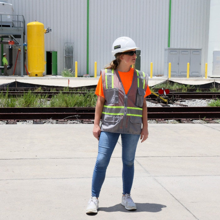 DOME75® DYNAMIC SERIES Enhanced Visibility Identification Hi-Vis Contrast Mesh Safety Vest - DV2183
