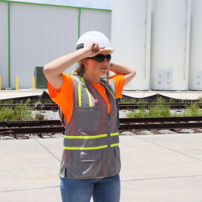 DOME75® DYNAMIC SERIES Enhanced Visibility Identification Hi-Vis Contrast Mesh Safety Vest - DV2183