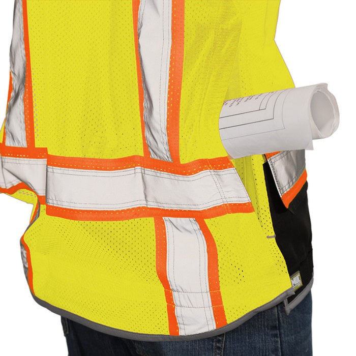 DOME75® DYNAMIC Series ANSI Class 2 Heavy Duty Economy Contrast Black Bottom Vest - DV3525