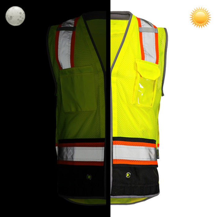 DOME75® DYNAMIC Series ANSI Class 2 Heavy Duty Economy Contrast Black Bottom Vest - DV3525