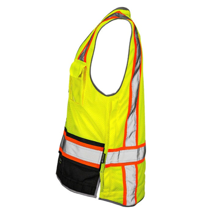 DOME75® DYNAMIC Series ANSI Class 2 Heavy Duty Economy Contrast Black Bottom Vest - DV3525
