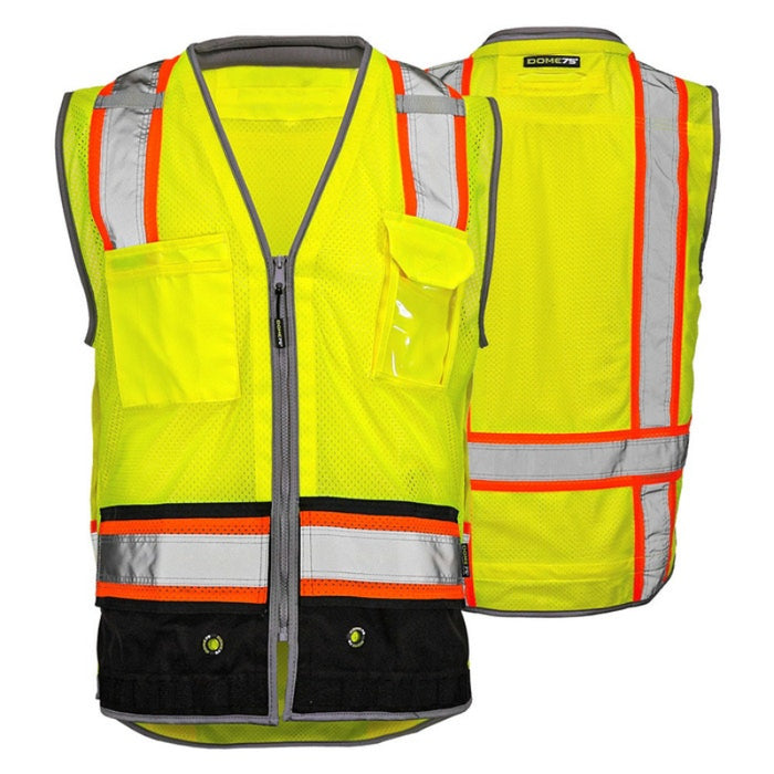 DOME75® DYNAMIC Series ANSI Class 2 Heavy Duty Economy Contrast Black Bottom Vest - DV3525