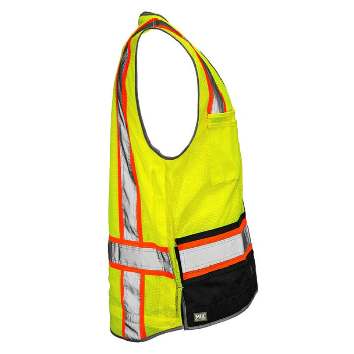 DOME75® DYNAMIC Series ANSI Class 2 Heavy Duty Economy Contrast Black Bottom Vest - DV3525