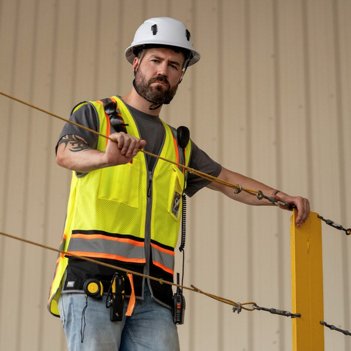 DOME75® DYNAMIC Series ANSI Class 2 Heavy Duty Economy Contrast Black Bottom Vest - DV3525