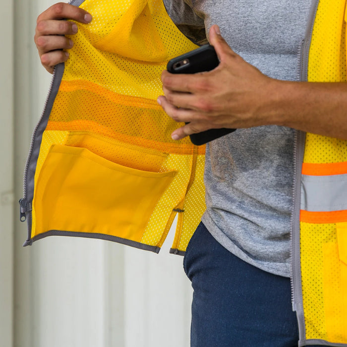DOME75® DYNAMIC SERIES Enhanced Visibility Identification Hi-Vis Contrast Mesh Safety Vest - DV2183