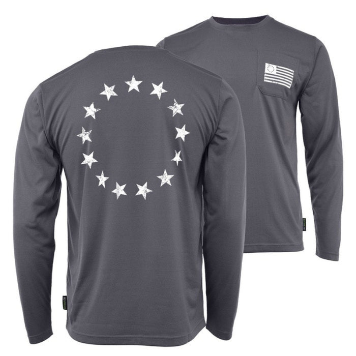 DOME75® EXIUS SERIES Betsy Ross Flag Viz-Tuff Long Sleeve T-Shirt - ESL26102A