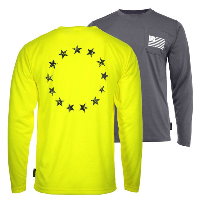 DOME75® EXIUS SERIES Betsy Ross Flag Viz-Tuff Long Sleeve T-Shirt - ESL26102A