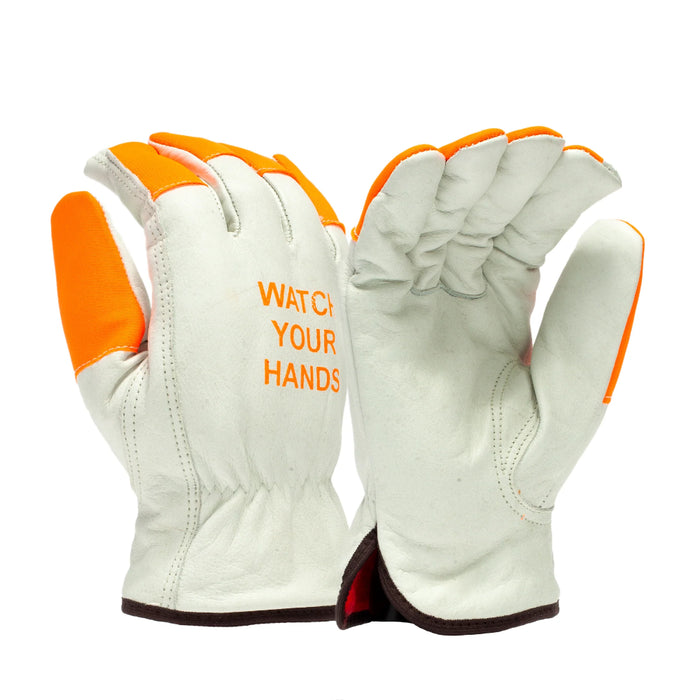 Pyramex®  Hi-Vis Insulated Value Cowhide Driver Work Gloves - GL2002KF