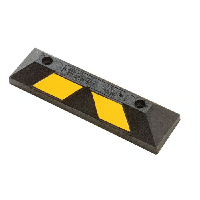 Home Park-It® Parking Stop Curb - Black with Yellow Stripes - 22" Inch Long - GNRS1319YB