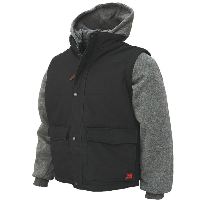 Tough Duck Zip-Off Sleeve Jacket with Detachable Hoodie - I8A2