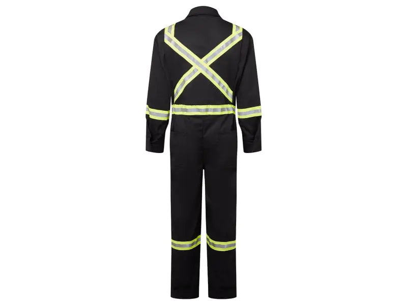 Portwest® Avenger 7 Oz Reflective Trim Flame Resistant Coverall - X Back - Black - IAS3108