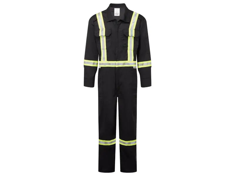 Portwest® Avenger 7 Oz Reflective Trim Flame Resistant Coverall - X Back - Black - IAS3108