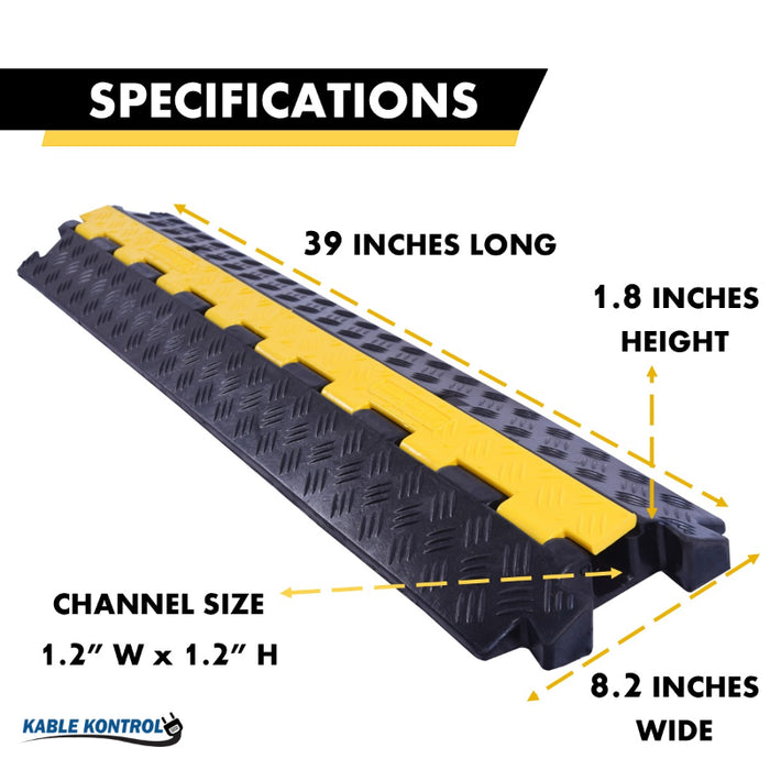 ATLAS Heavy Duty Cable Protector - 1 Channel - Yellow / Black - CP9896