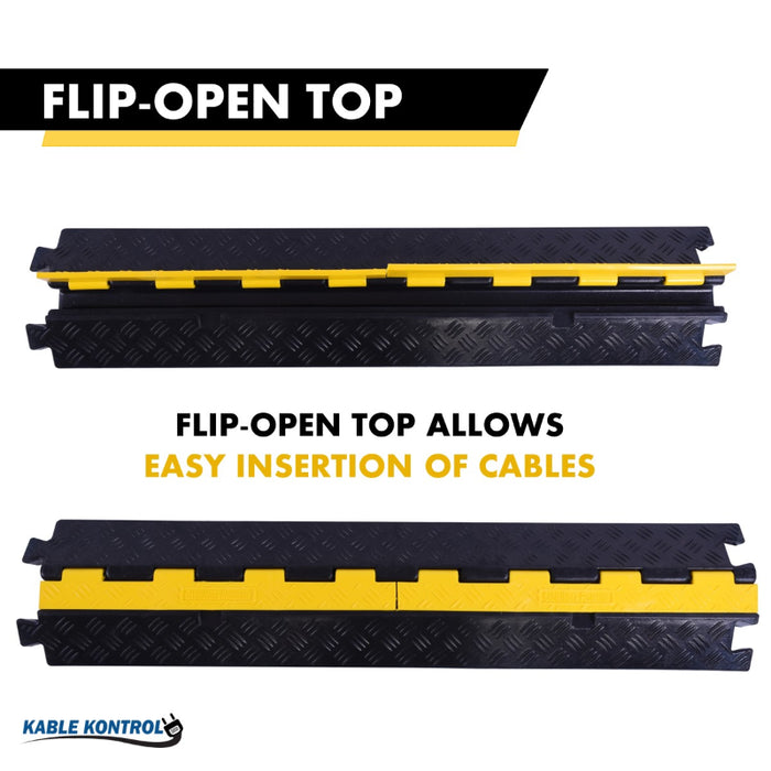 ATLAS Heavy Duty Cable Protector - 1 Channel - Yellow / Black - CP9896