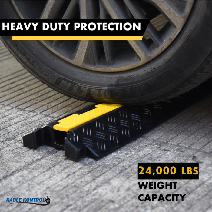 ATLAS Heavy Duty Cable Protector - 1 Channel - Yellow / Black - CP9896