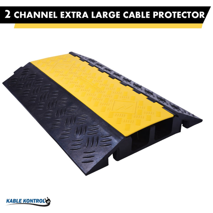 ATLAS Heavy Duty Extra Large Cable Protector - 2 Channels - Yellow / Black - CP9985