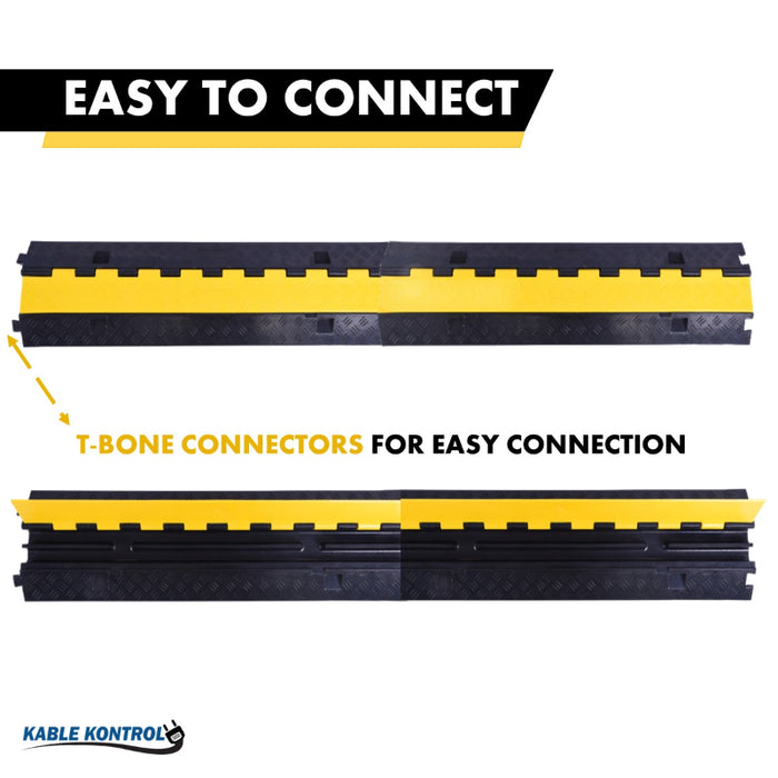 ATLAS Heavy Duty Cable Protector - 2 Channels - Yellow / Black - CP9987