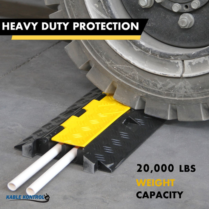 ATLAS Heavy Duty Cable Protector - 2 Channels - Yellow / Black - CP9987